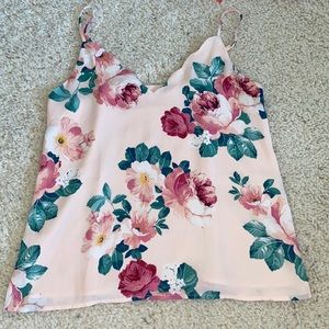 Pink floral tank
